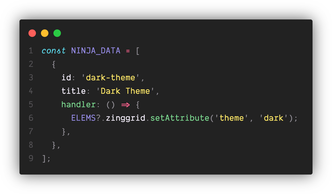 Using Ninja Keys with ZingGrid