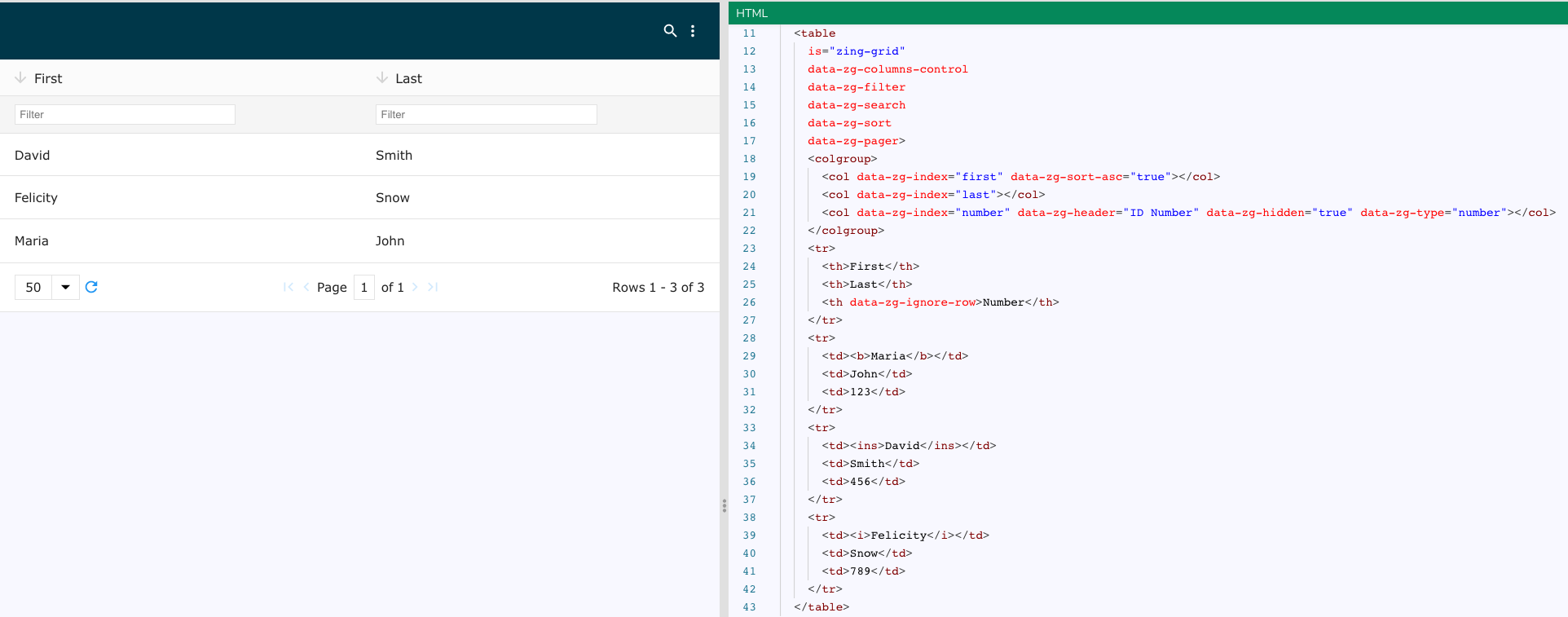 A picture showing how CSV and XML data utilize ZGParam[name="dataType"]