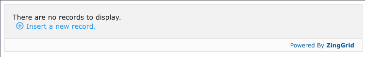 Empty ZingGrid table